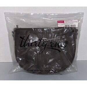 Jewell by Thirty-One Half Moon Crossbody 9x7x2 Chestnut Distressed Pebble‎ NIP